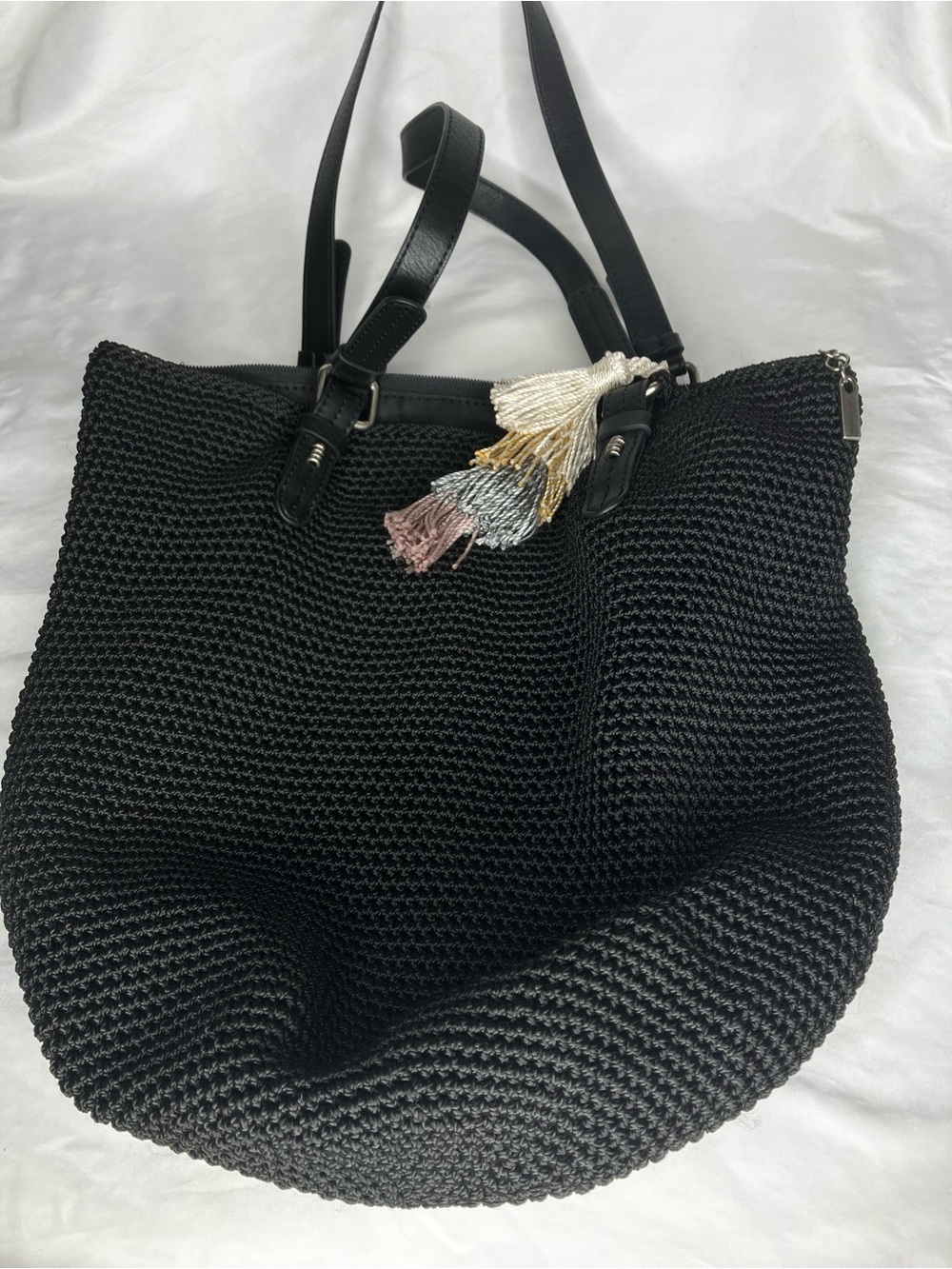 The Sak NWT crocheted silverwood tote